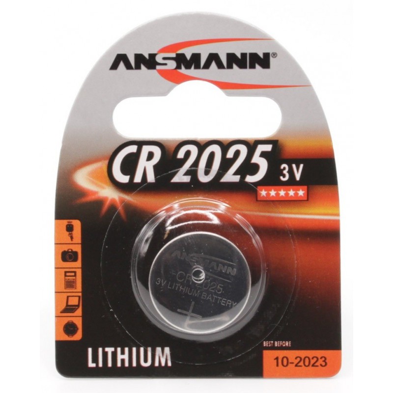 Pile Bouton Ansmann Lithium CR2025 3V 160mAh