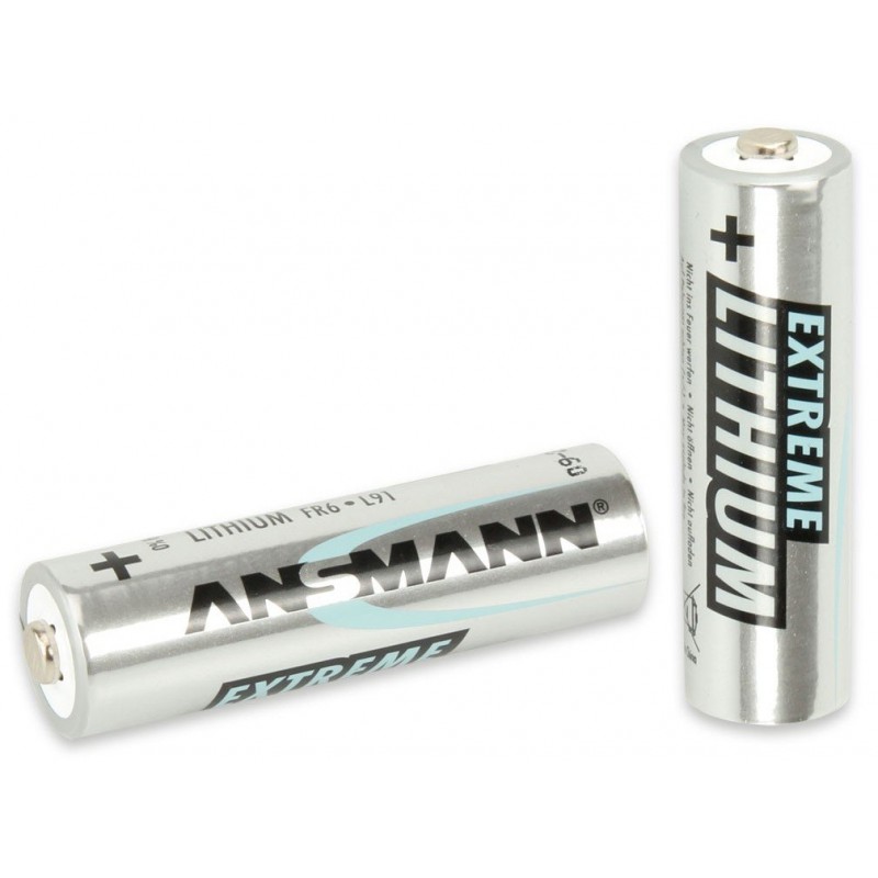 2x Piles Ansmann Extreme Lithium Mignon AA / FR6 / 1.5V