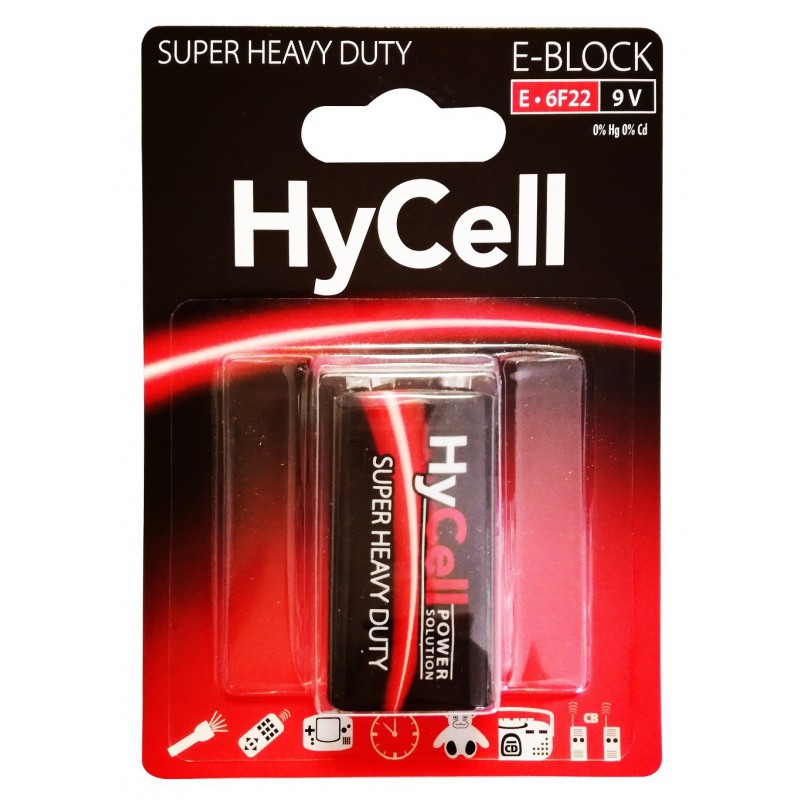 Pile HyCell Carbone-Zinc E-BLOCK E / 6F22 / 9V