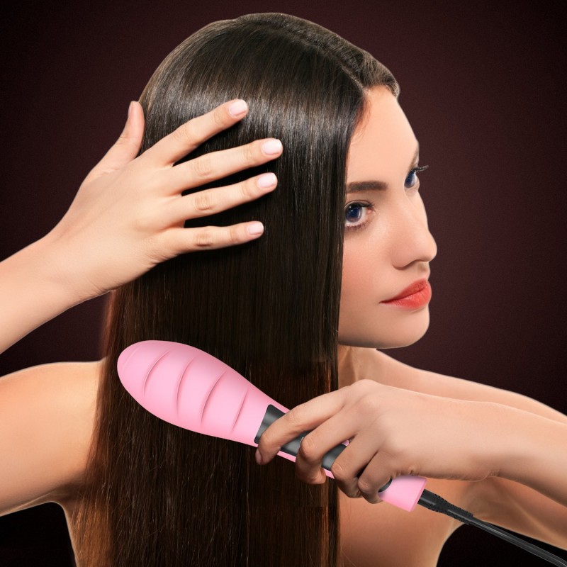 Brosse Chauffante 140° - 200°C / Rose