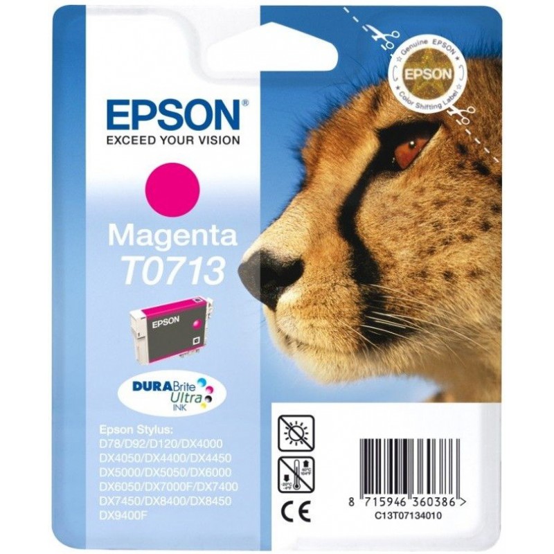 Cartouche Epson T0713 Série Guepard / Magenta
