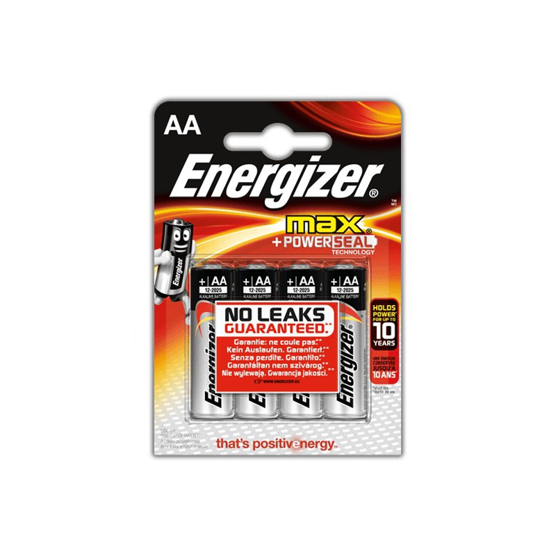 4x Piles Energizer Max +Power Seal AA