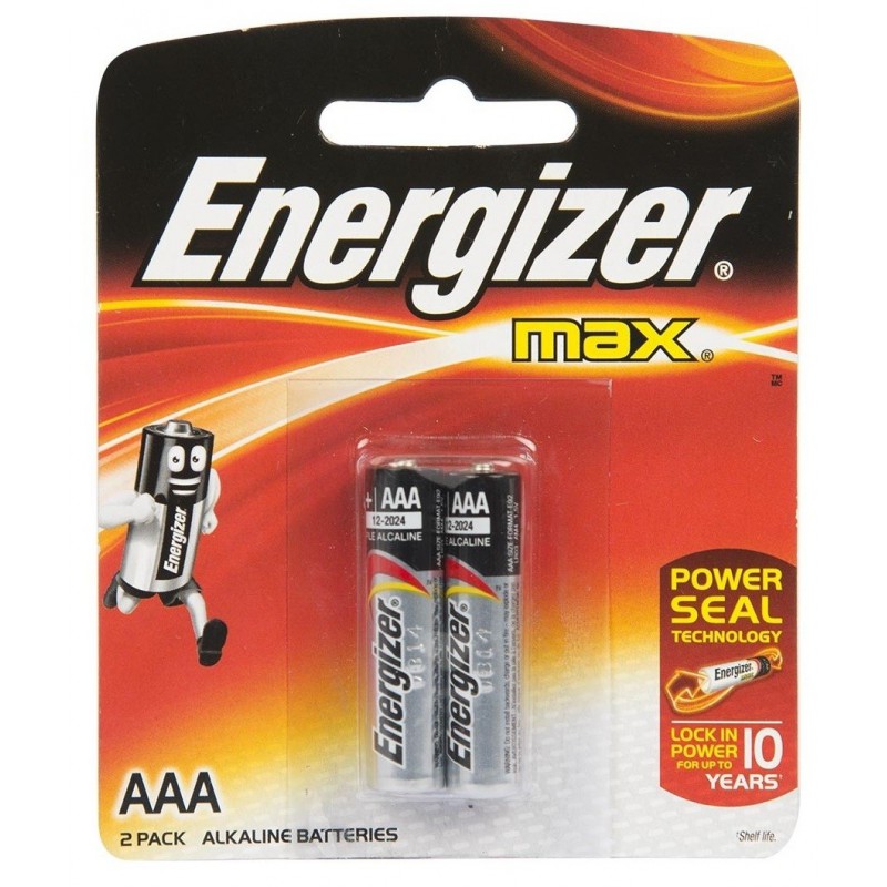 2x Piles Energizer Max +Power Seal AAA