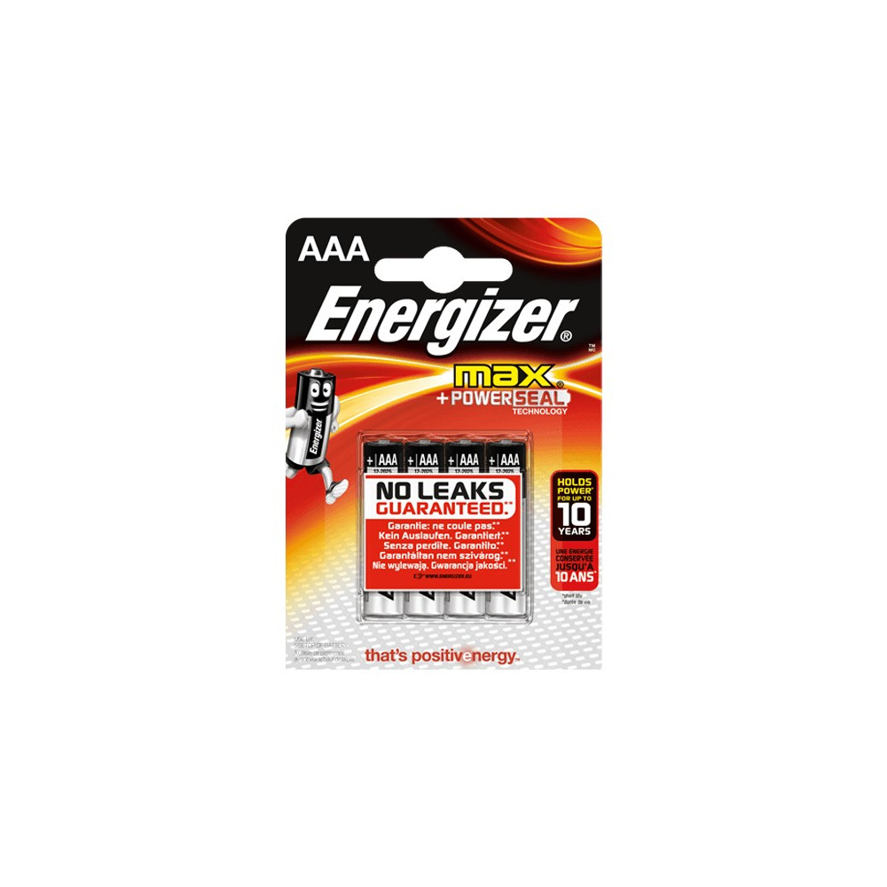 4x Piles Energizer Max +Power Seal AAA