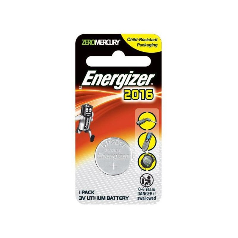 Piles boutons au lithium CR2016 3V/3 volts Energizer pour montres et  appareils électroniques, paq. 2