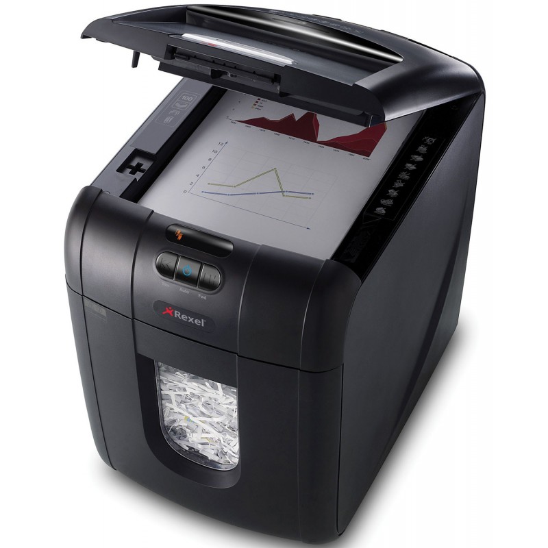 Destructeur De Documents Rexel Auto+ 300X – Coupe Croisée, Automatique, 300 Feuilles, 40L