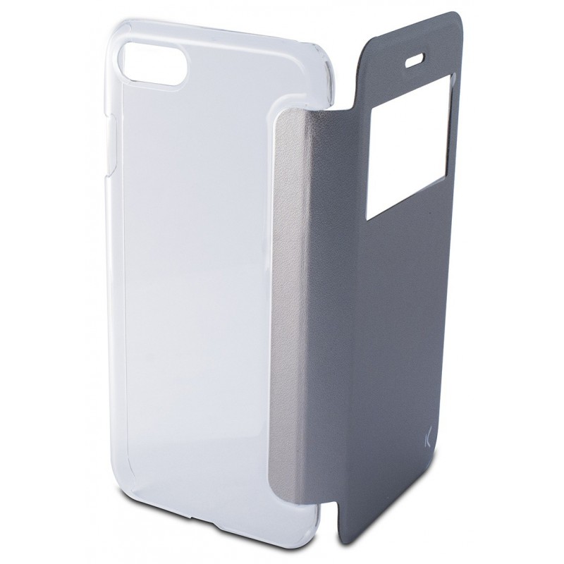 Etui Cover Flip KSix Cristal pour iPhone 7 / Silver