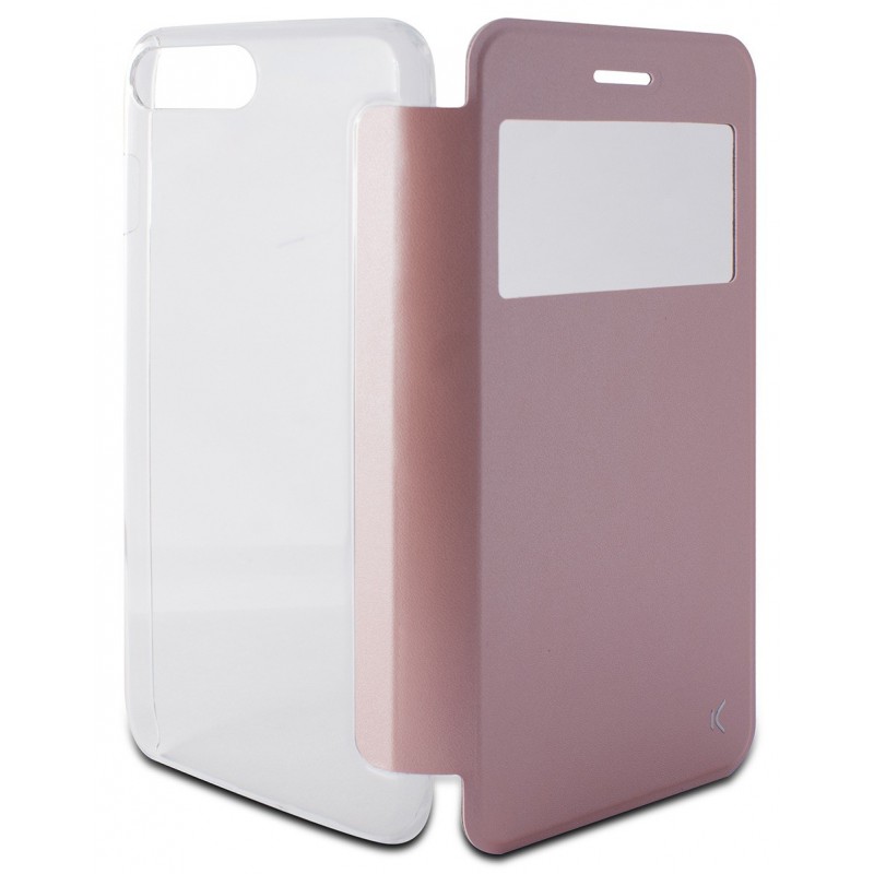 Etui Cover Flip KSix Cristal pour iPhone 7 Plus / Rose Gold