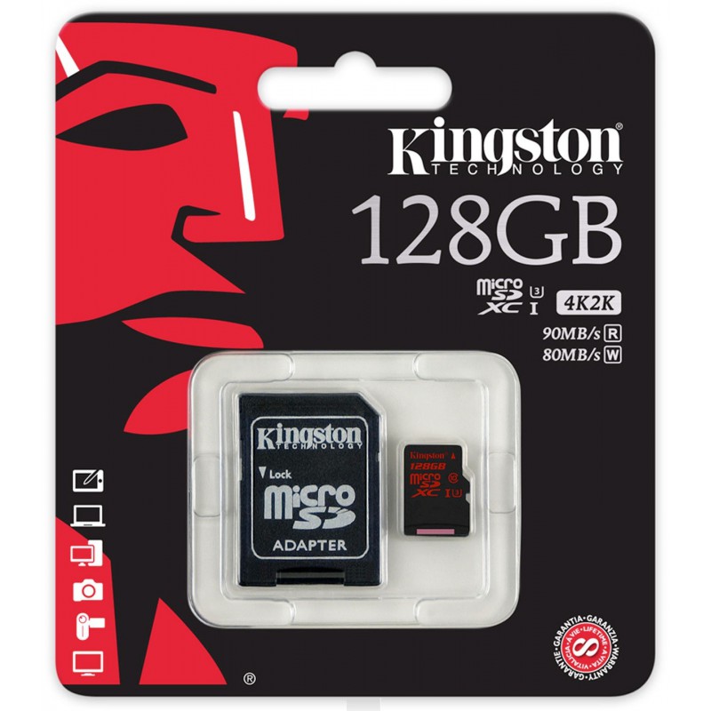 Kingston Micro Sd 128gb Microsd Classe 10 Sdhc Scheda Di