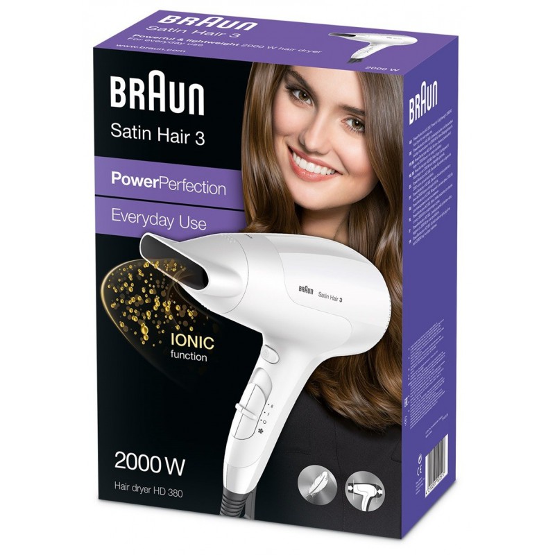 Sèche-cheveux Satin Hair 3 PowerPerfection Braun HD380 / 2000 W