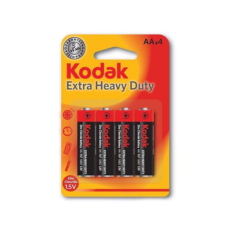 4x Piles Kodak Extra Heavy Duty AA