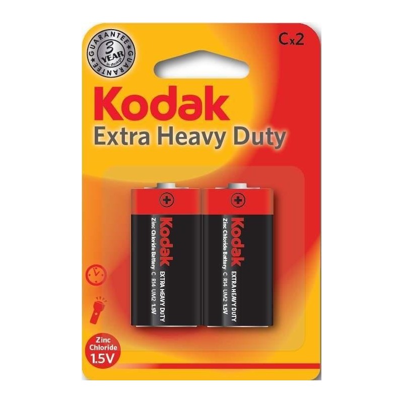 2x Piles Kodak Extra Heavy Duty C