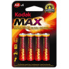 4x Piles Kodak Max Alkaline AA