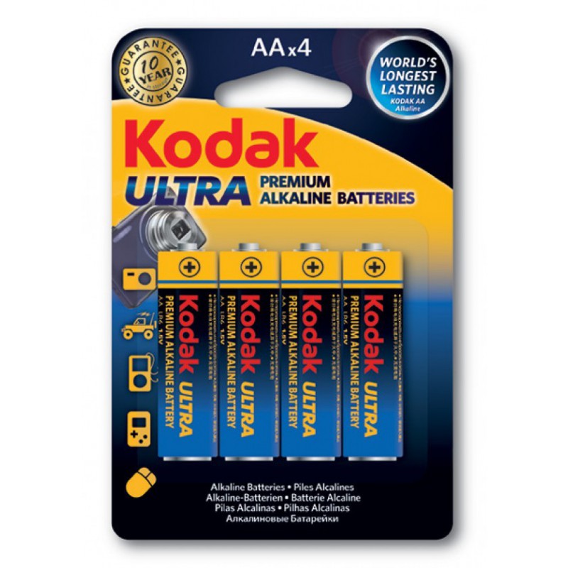 4x Piles Kodak Ultra Premium Alkaline AA
