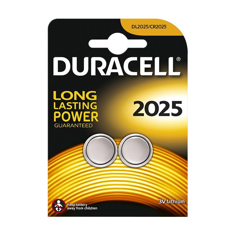 2x Piles Bouton Duracell CR2025