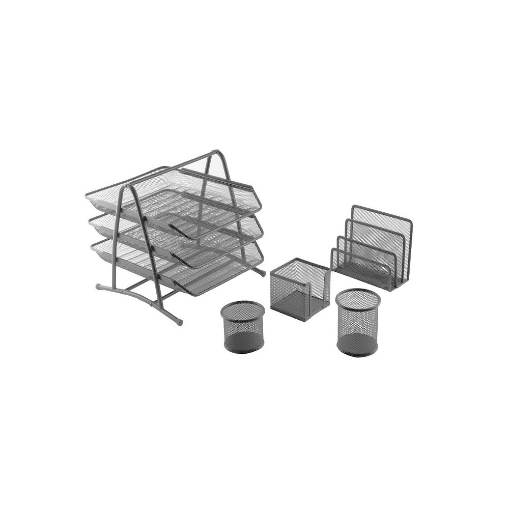 Ensemble de bureau en Métal 5 pièces / Gris