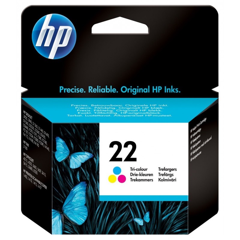 Cartouche d'encre trois couleurs authentique HP 22