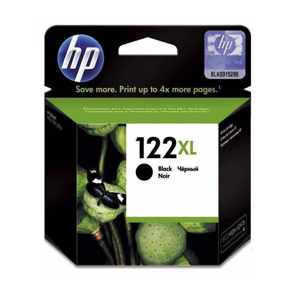 Cartouche d'encre authentique haute capacité HP 122XL / Noir