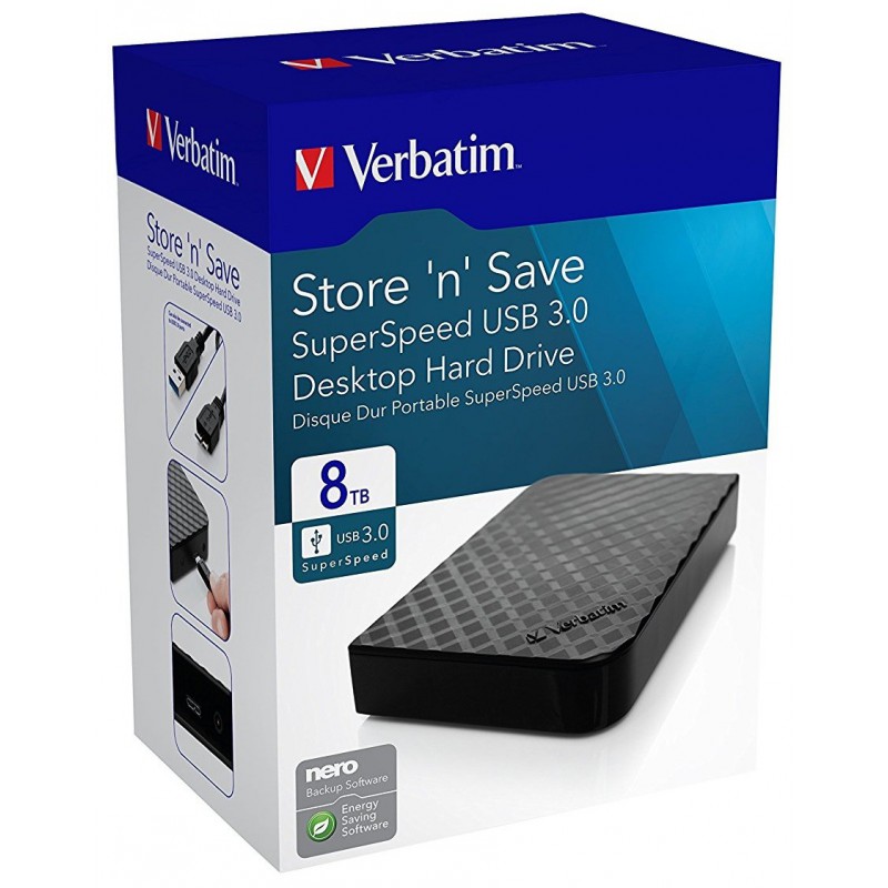 Disque Dur Externe Verbatim Store 'n' Save USB 3.0 / 8 To