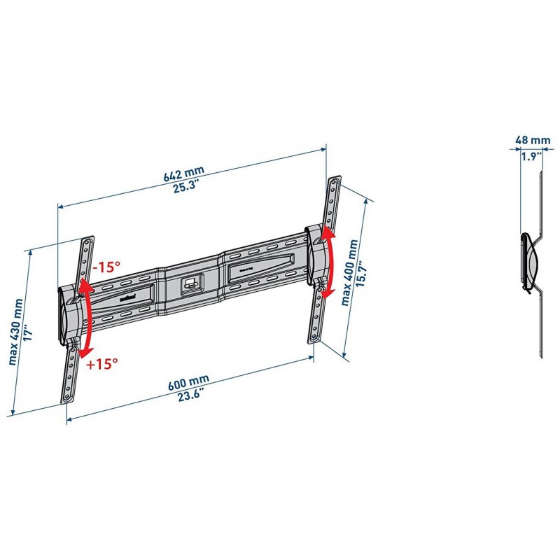 Support mural pour TV Meliconi Slimstyle 600ST 50"-80"