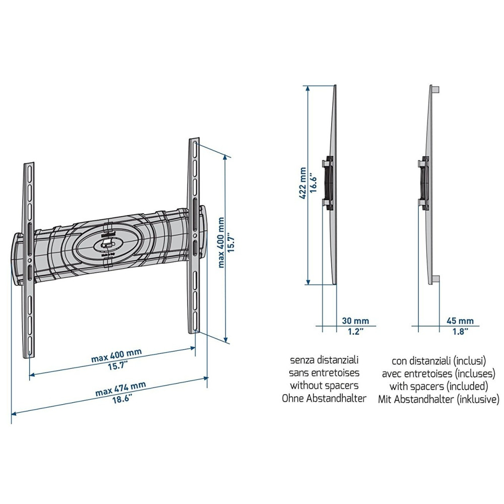 Support mural pour TV Meliconi Curved 400 32"-80"