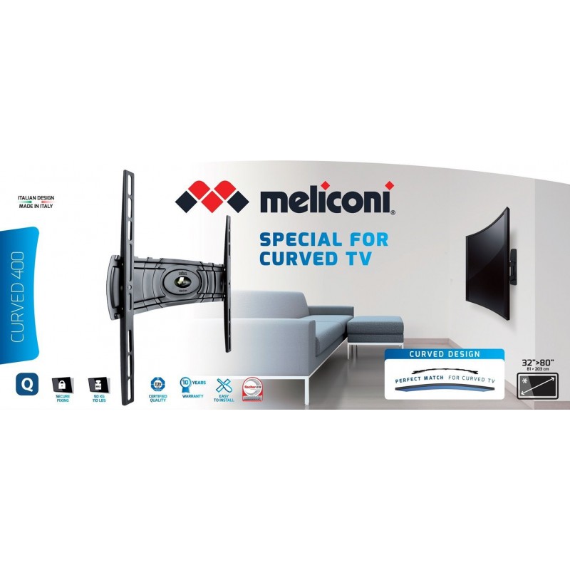Support mural pour TV Meliconi Curved 400 32"-80"