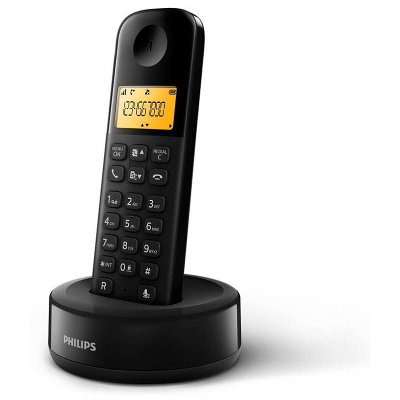 Téléphone Fixe Sans fil Philips D1301B/FR / Noir