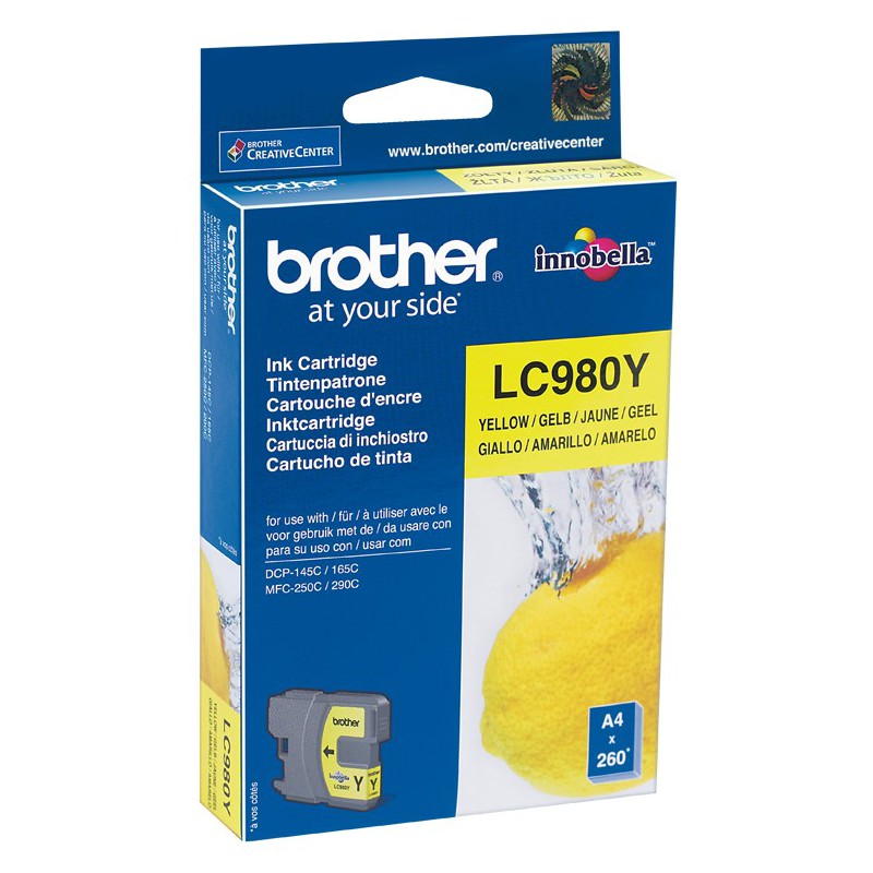 Cartouche Jet d'encre Originale Brother LC980Y / Jaune