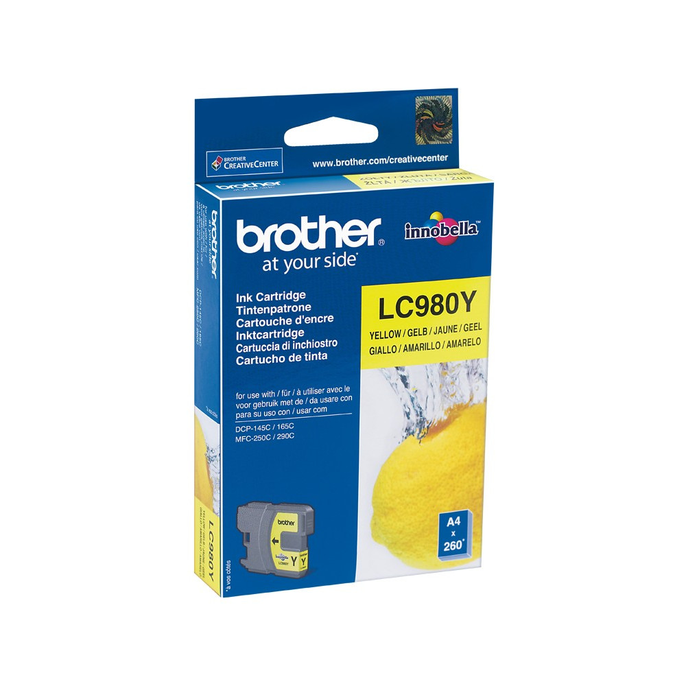 Cartouche Jet d'encre Originale Brother LC980Y / Jaune