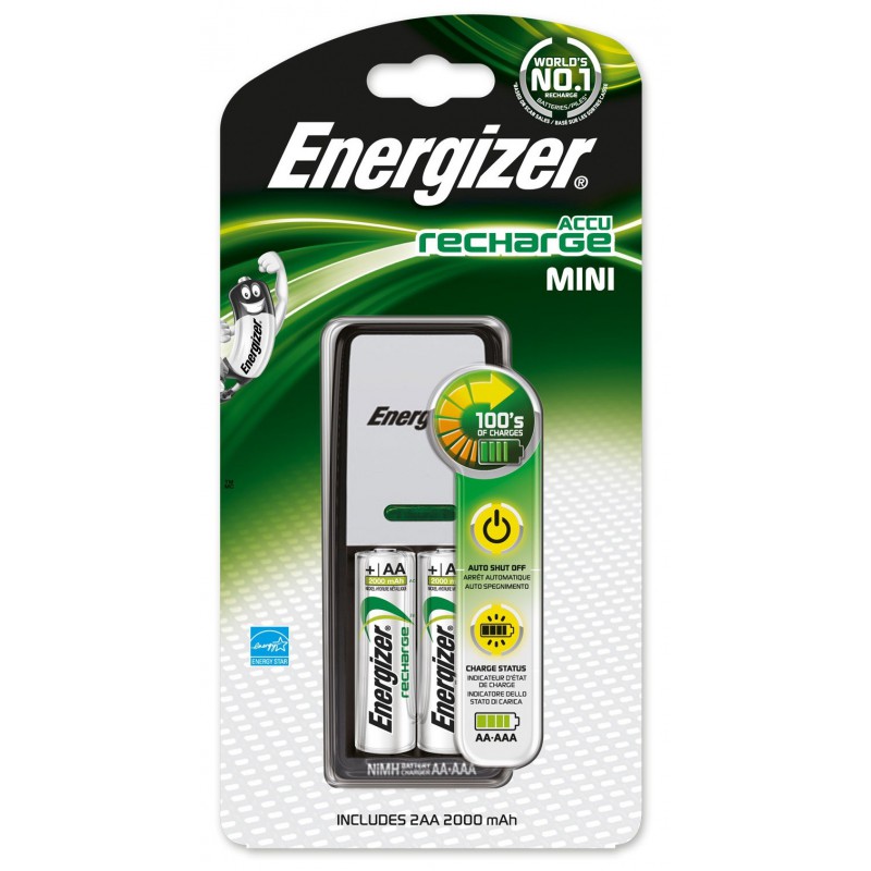 Chargeur Energizer Mini 2 piles AA 2000 mAh