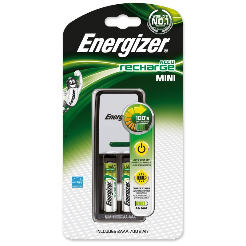 Chargeur Energizer Mini + 2 piles AA 700 mAh