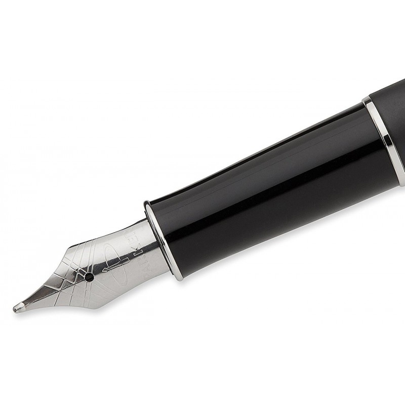 Stylo Plume Parker 45 – Plume Fine Acier – Noir Capuchon Acier Poli – Occasion état Neuf
