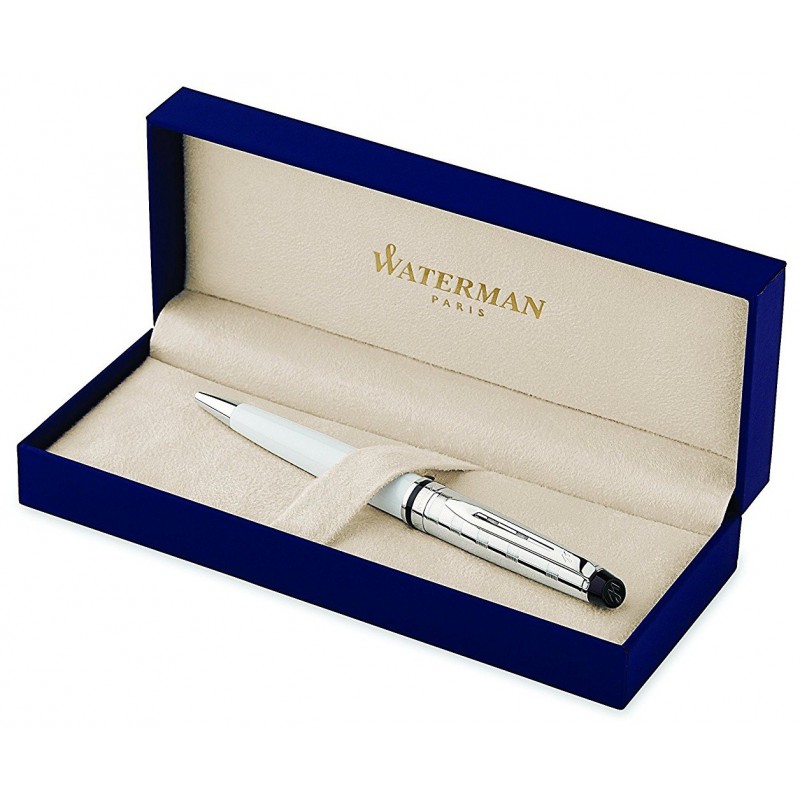 Stylo-Bille Waterman Expert Deluxe Blanc & Chromé