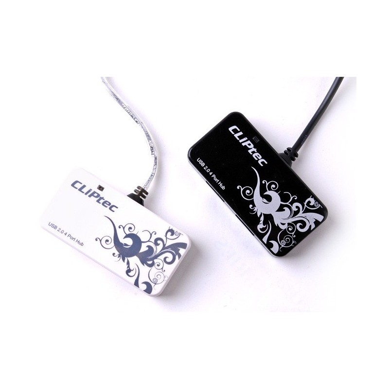 Hub 4 Ports USB CLiPtec FLORA / Blanc