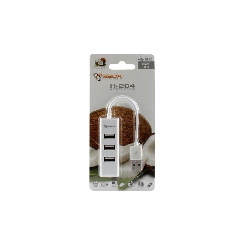 Hub USB 4 ports SBOX H-204 / Blanc