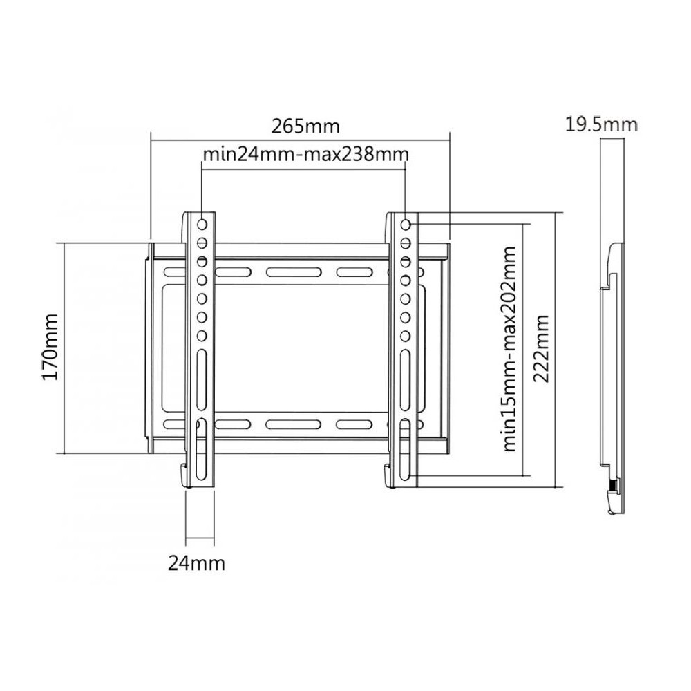 Support Mural Pour Téléviseur SBOX PLB-2222F / 23"-42"