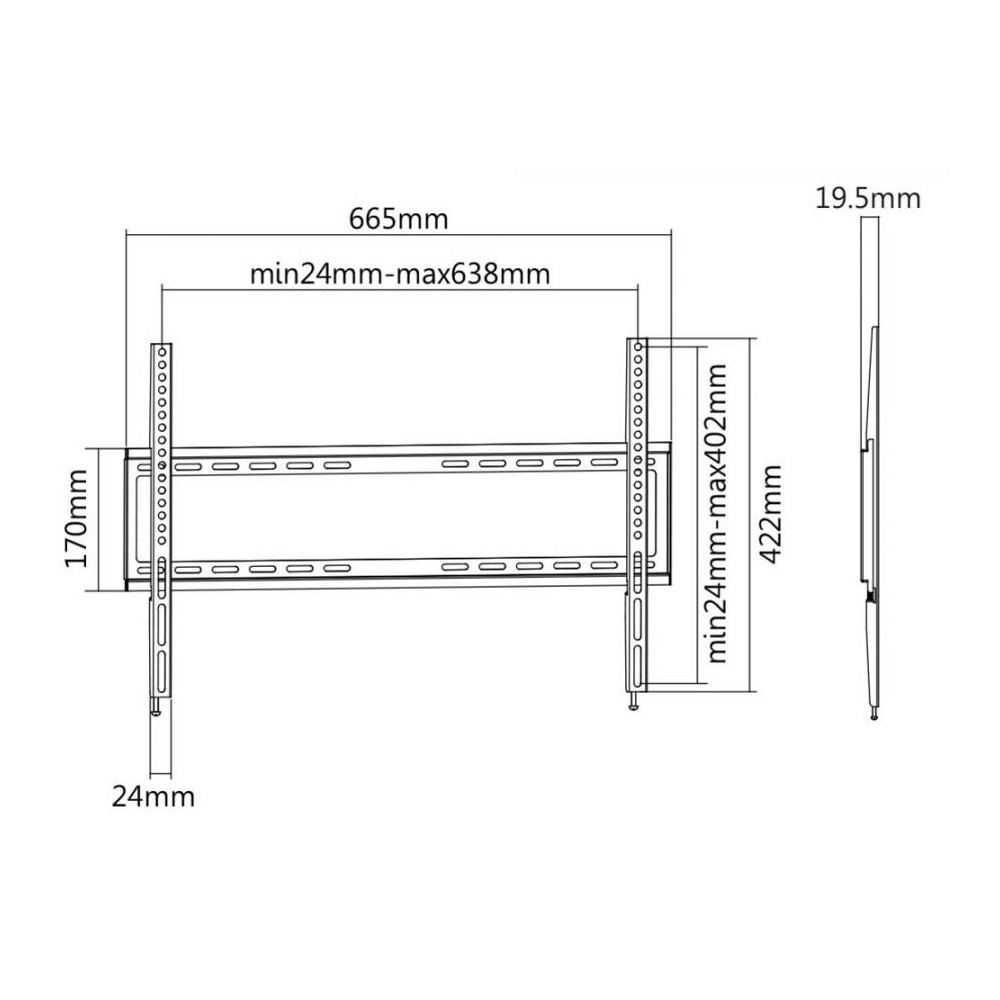 Support Mural Pour Téléviseur SBOX PLB-2264F / 37"-70"