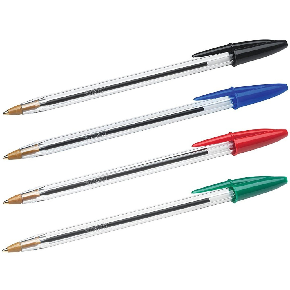 4x Stylos à bille BIC Cristal Medium 1mm / 4 Couleurs