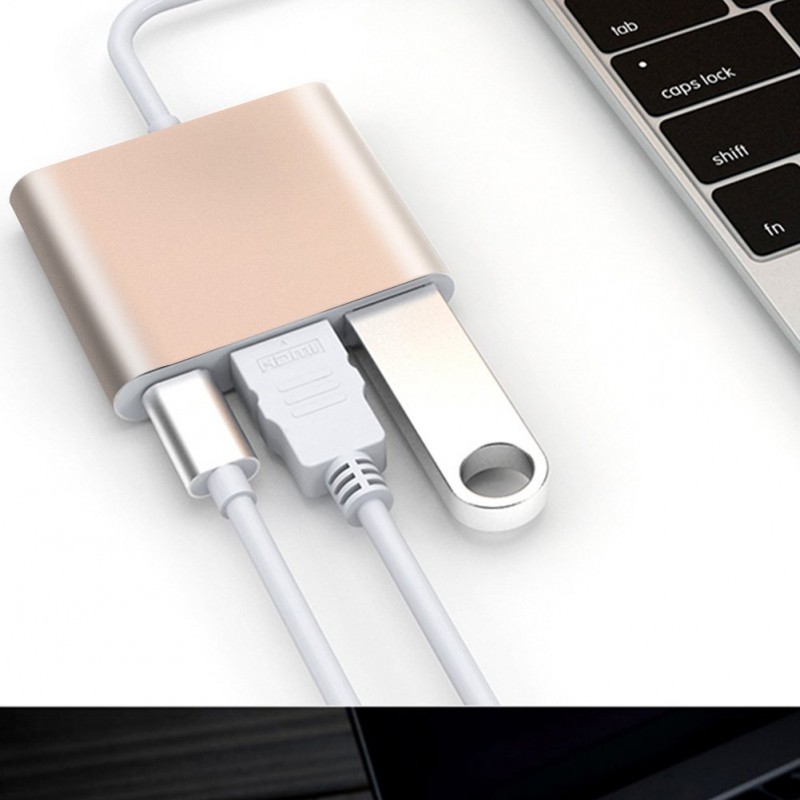 Adaptateur USB Type C vers HDMI / USB 3.0 / USB-C