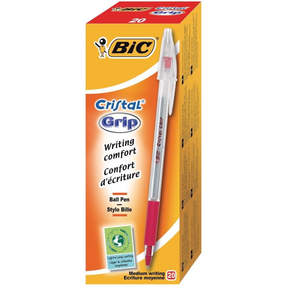 Lot 20 Stylos BIC Cristal Grip / Rouge