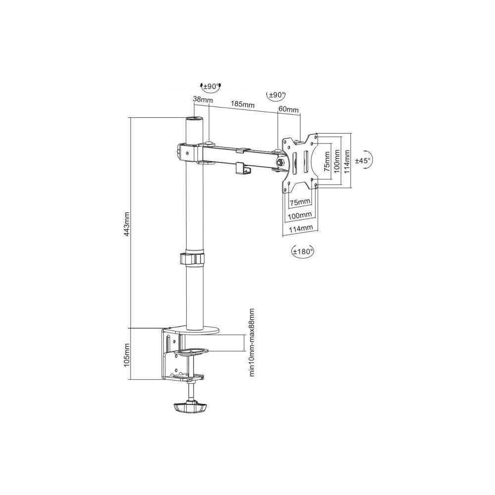 Support de bureau SBOX LCD-351/1 / 13"-27"