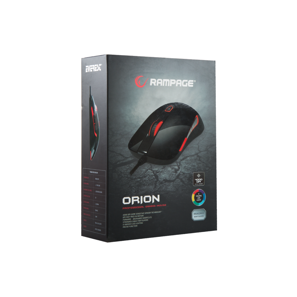 Souris Gaming Everest Rampage ORION SMX-R10 / 4000DPI