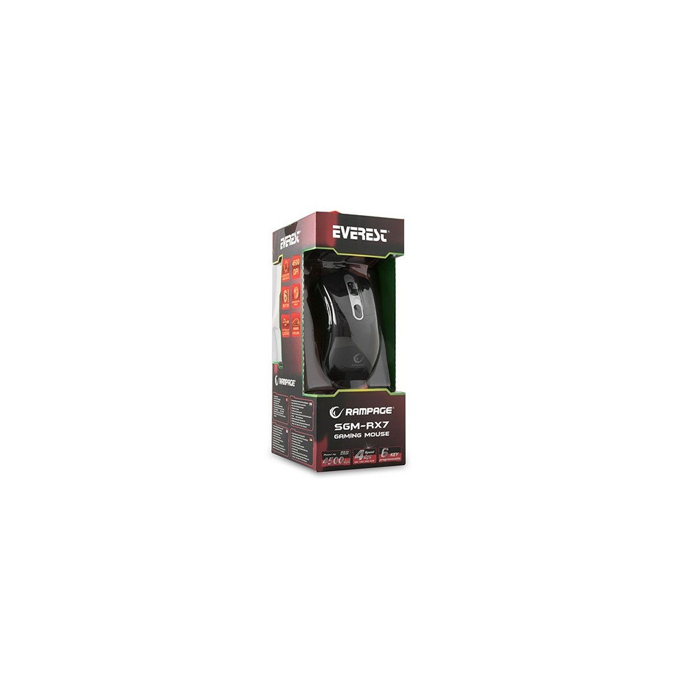 Souris USB Gaming Laser Everest Rampage SGX-RX7 / 4500DPI + Tapis Offerte