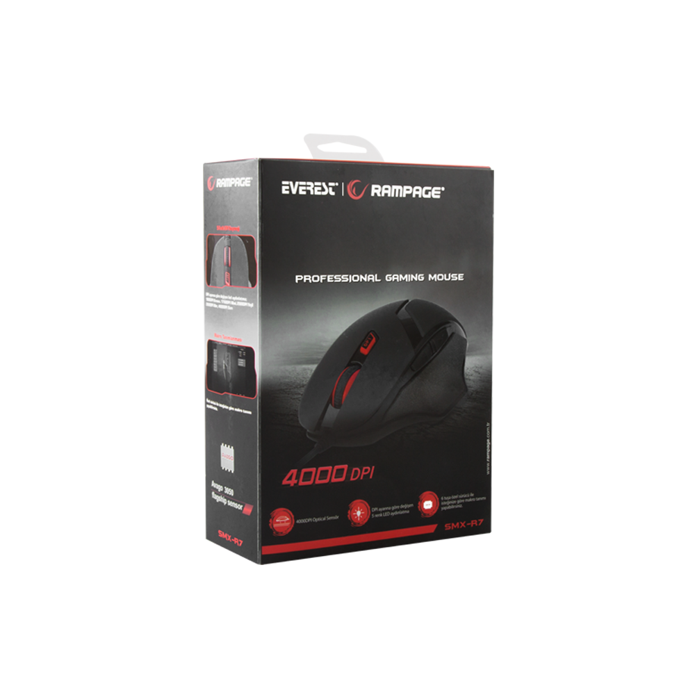 Souris USB Gaming Laser Everest Rampage SMX-R7 / 4000DPI