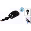 Mini Souris optique filaire rétractable Everest USB / Noir / 1200DPI