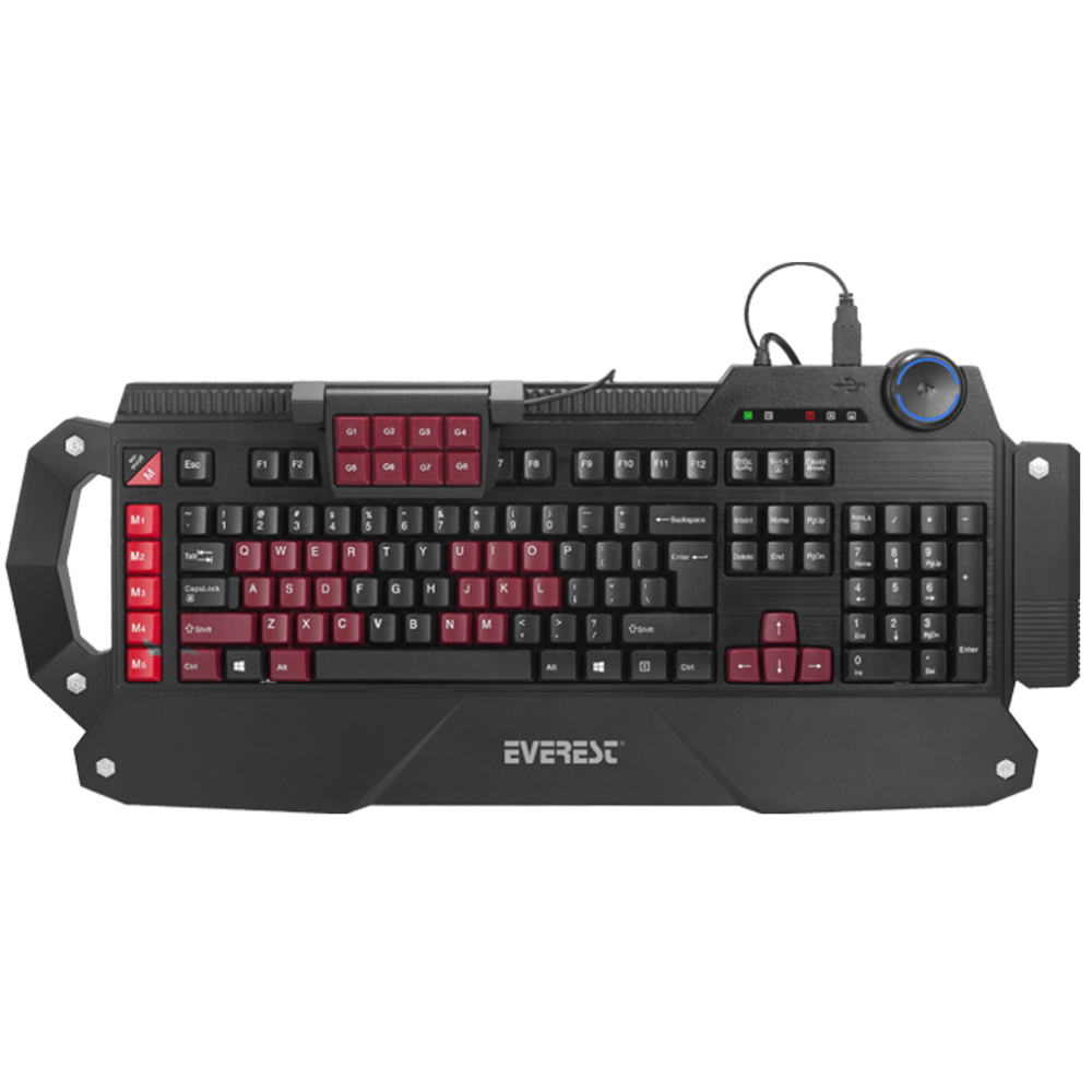 Clavier Qwerty Gaming Multimédia USB Qwerty Everest Rampage DLK-5115