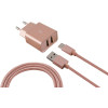 Chargeur Secteur KSix 2 USB / Rose Gold