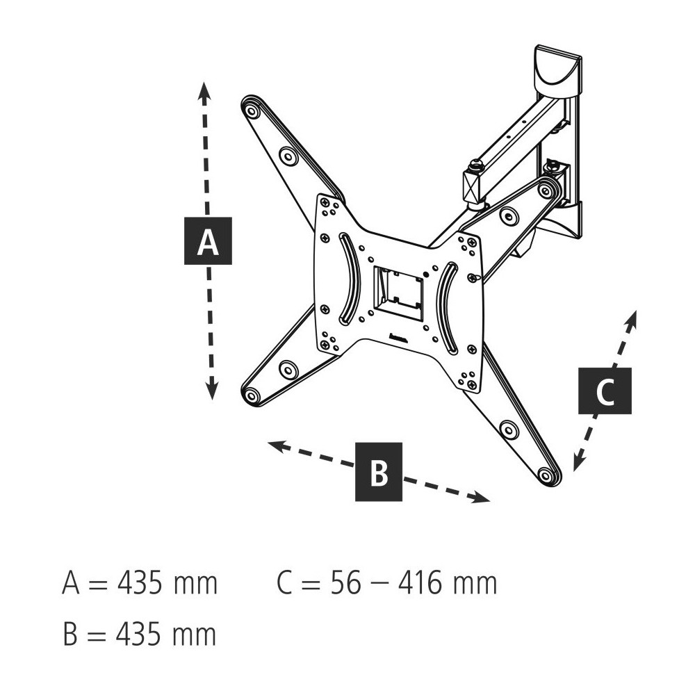 Support mural Orientable Hama pour TV 32"-65"