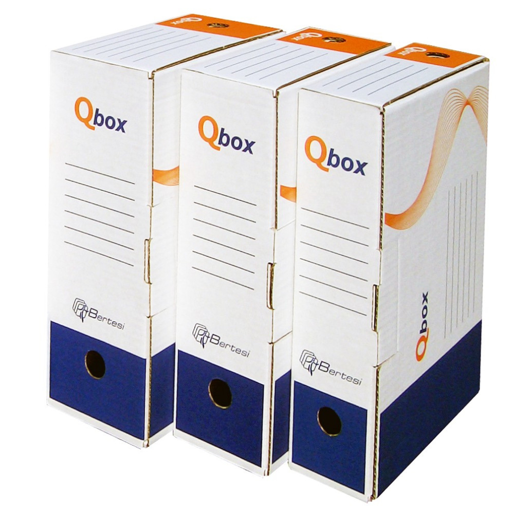 Boite de classement en carton QBox Dos 150 mm / Blanc