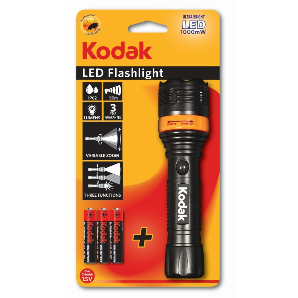 Torche Kodak LED FlashLight 1000mW + 3AAA